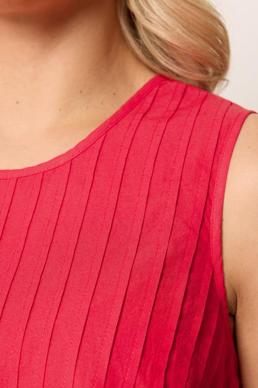 YOURS Plus Size Red Pleated Peplum Cami Vest | Yours Clothing 4