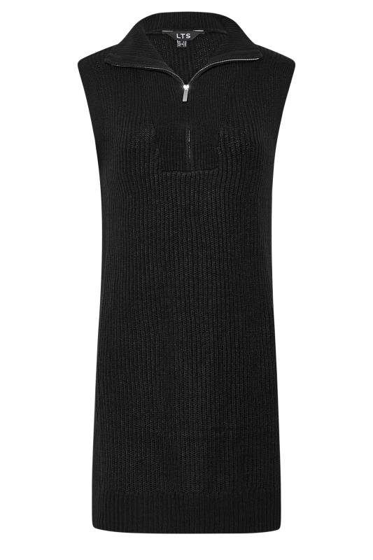LTS Tall Black Zip Longline Knitted Vest Top 6