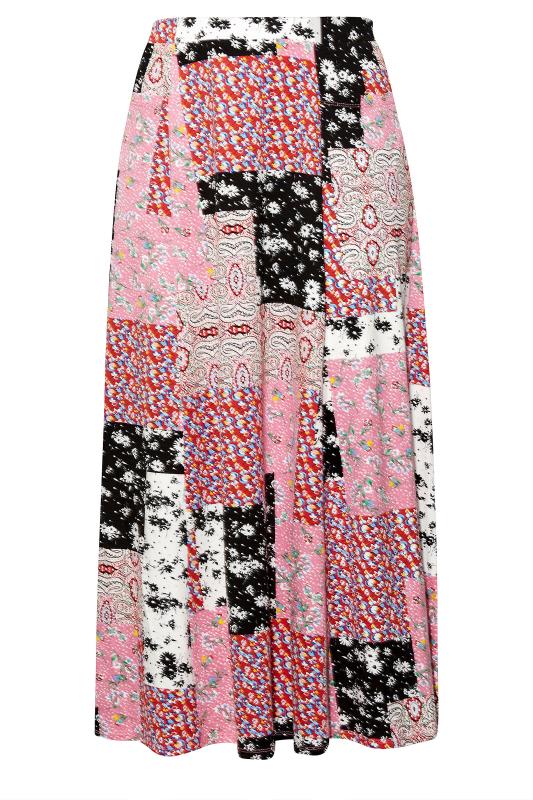 Plus Size Pink Patchwork Maxi Skirt | Yours Clothing 6