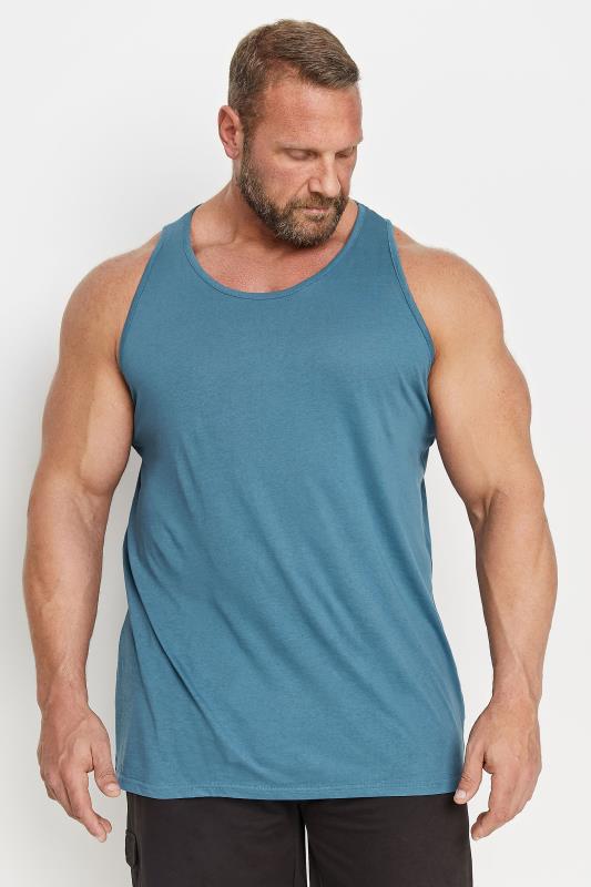  Grande Taille D555 Big & Tall Teal Blue Core Muscle Vest