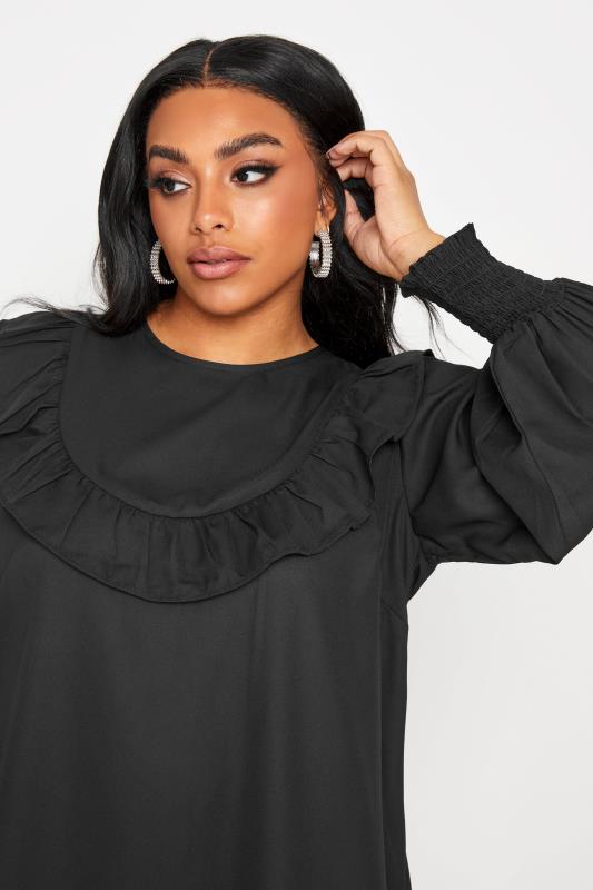 LIMITED COLLECTION Black Frill Neck Blouse_D.jpg