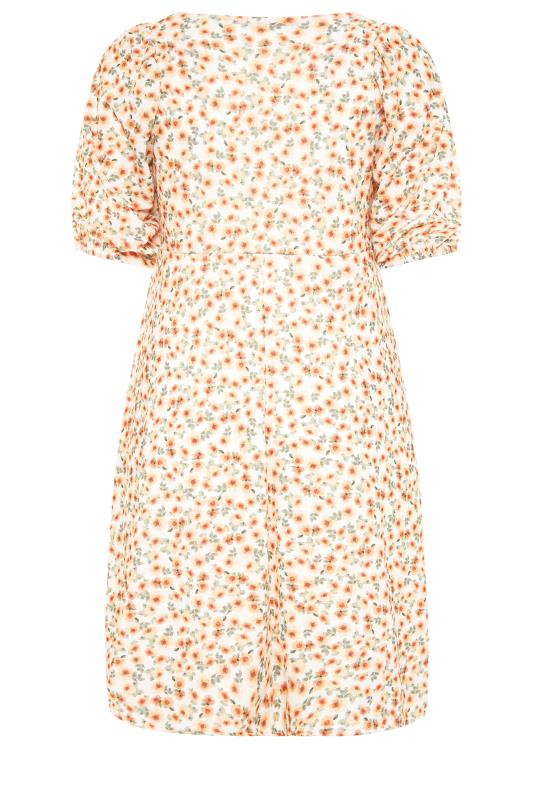 YOURS LONDON Curve Yellow Ditsy Floral Puff Sleeve Dress 7