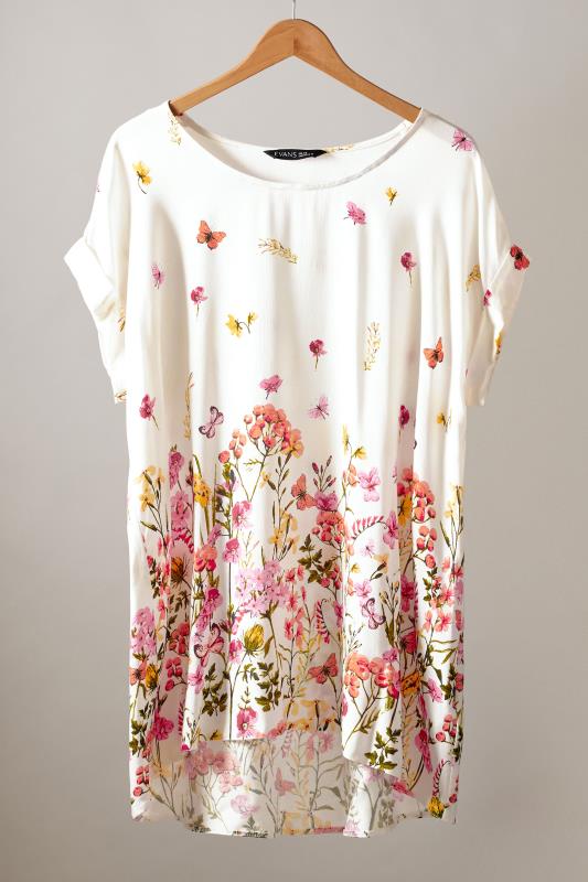 EVANS Plus Size White Floral Print Blouse | Evans 5