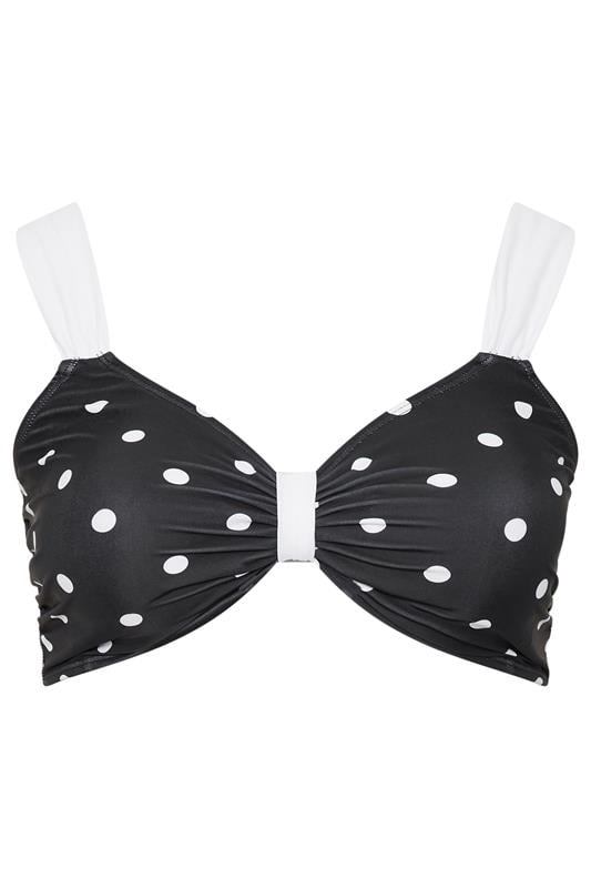 YOURS Plus Size Black Polka Dot Bikini Top | Yours Clothing 5