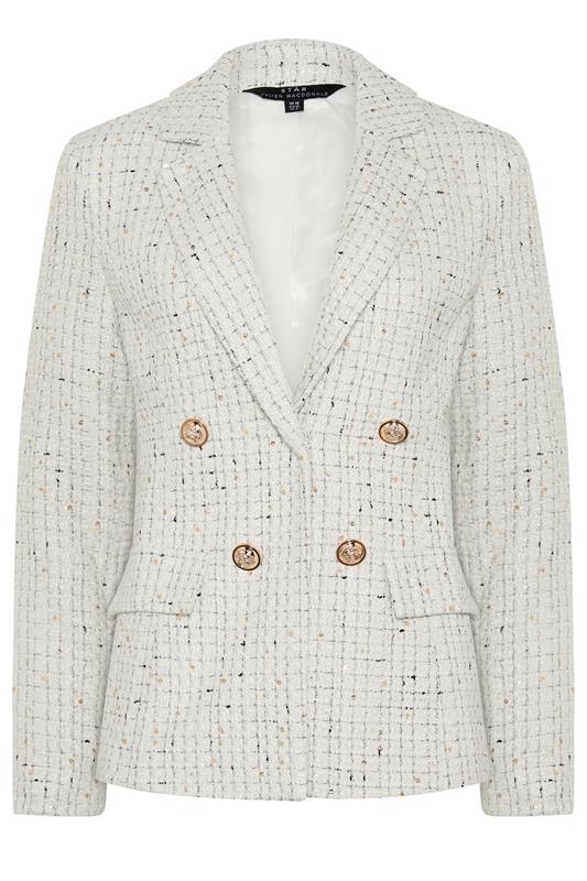 STAR White Boucle Checked Blazer | StarByJM 5