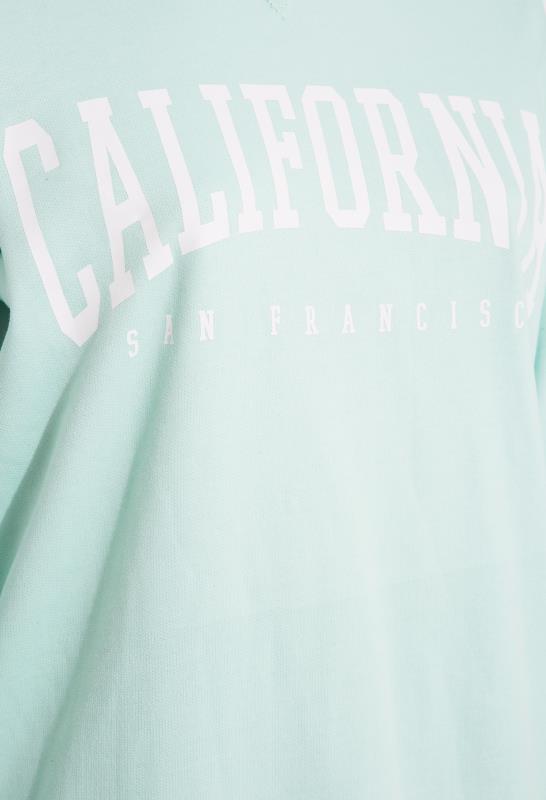 Plus Size Mint Green 'California' Slogan Sweatshirt | Yours Clothing  5