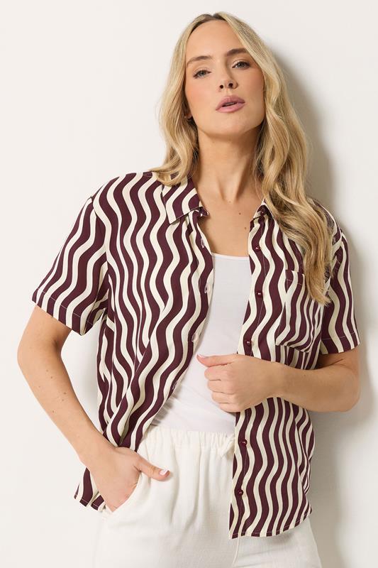  LTS Tall Burgundy Red Wavy Print Shirt