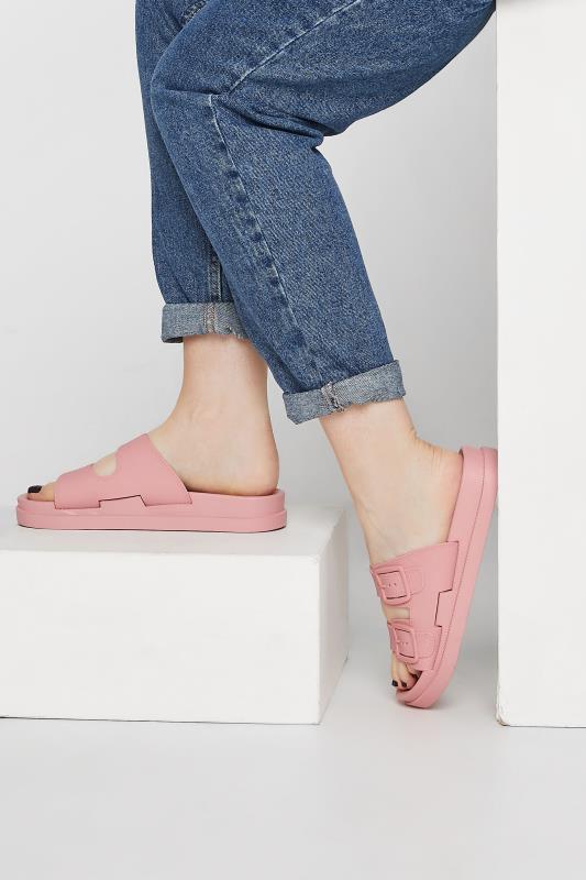PixieGirl Pink Double Buckle Slider Sandals In Standard D Fit_M.jpg