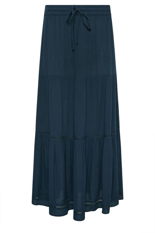 M&Co Navy Blue Tiered Maxi Skirt | M&Co 6