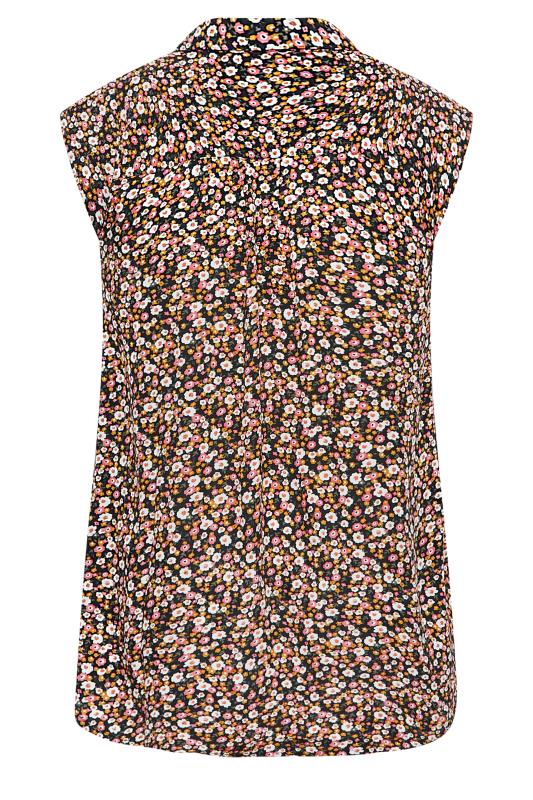YOURS Plus Size Black Floral Sleeveless Blouse | Yours Clothing 8
