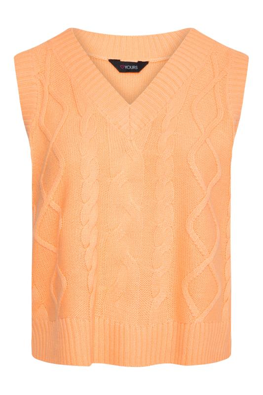 Curve Bright Orange Cable Knit Sweater Vest Top_X.jpg