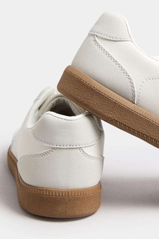 White Retro Gum Sole Trainers In Extra Wide EEE Fit | Yours Clothing 4
