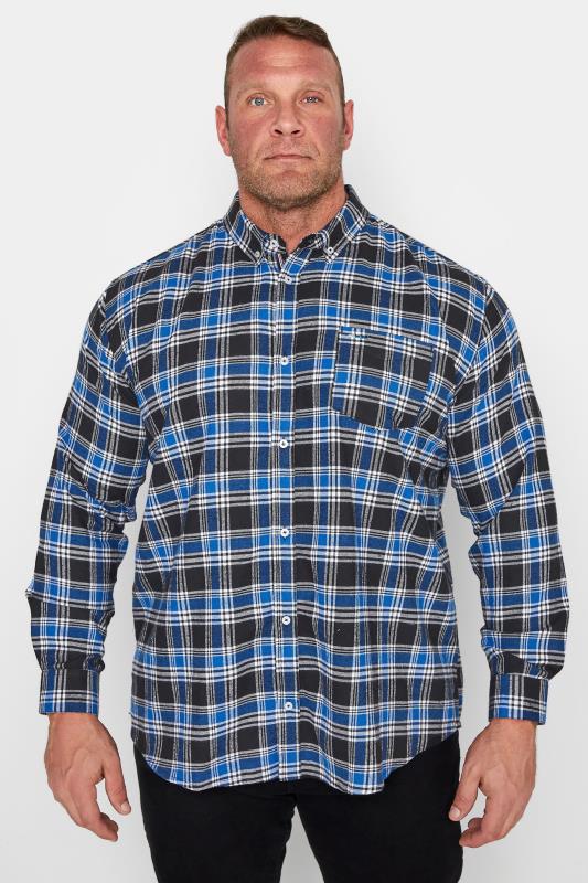 Men's  BadRhino Black & Blue Brushed Check Shirt