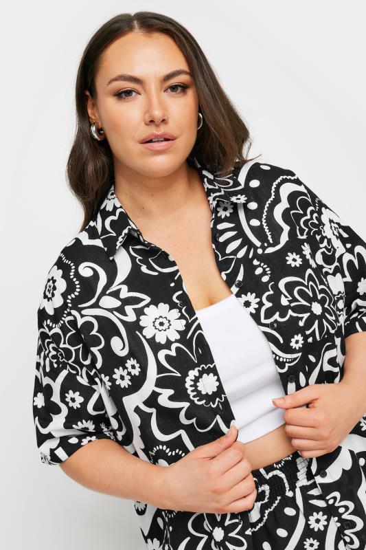 LIMITED COLLECTION Plus Size Black Floral Print Shirt | Yours Clothing 4