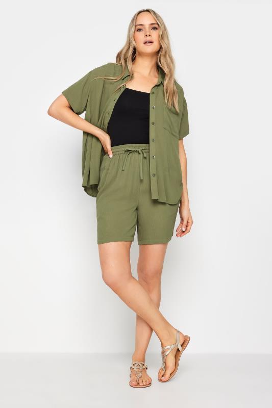 LTS Tall Womens Olive Green Textured Shirt | Long Tall Sallly 2