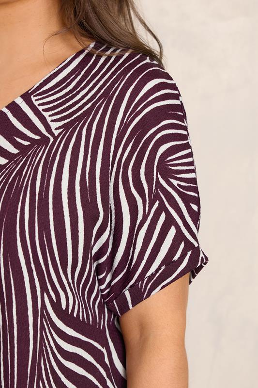 EVANS Plus Size Berry Red Crinkle Top | Evans 4