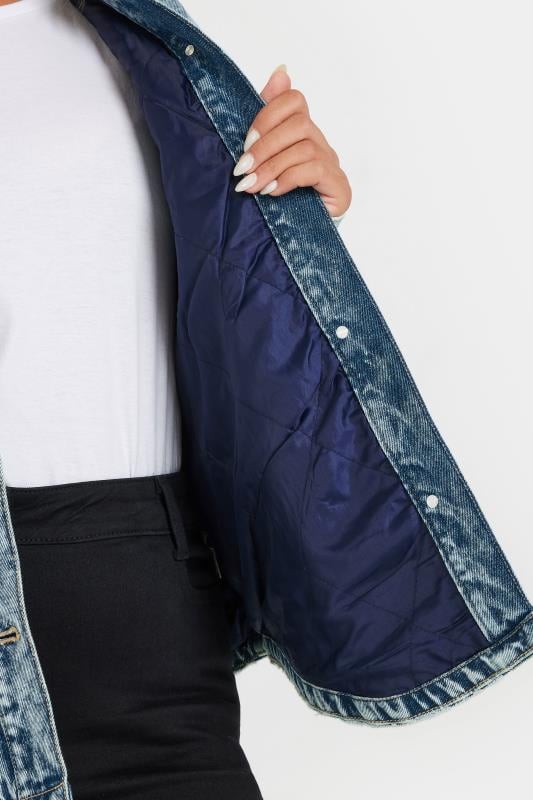 YOURS Plus Size Blue Quilted Denim Shacket | Yours Clothing 6