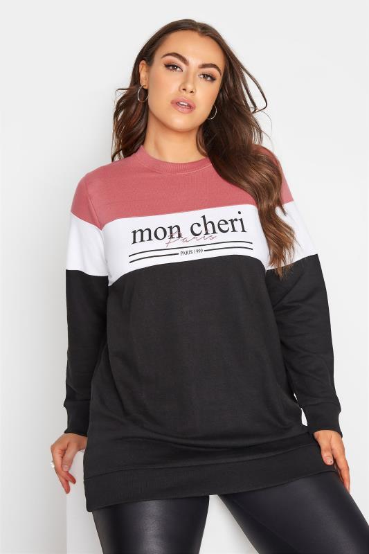 Black 'Mon Cheri' Colour Block Sweatshirt_A.jpg