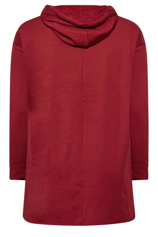 Plus Size Red Embellished Tie Hoodie | Yours Clothing 7