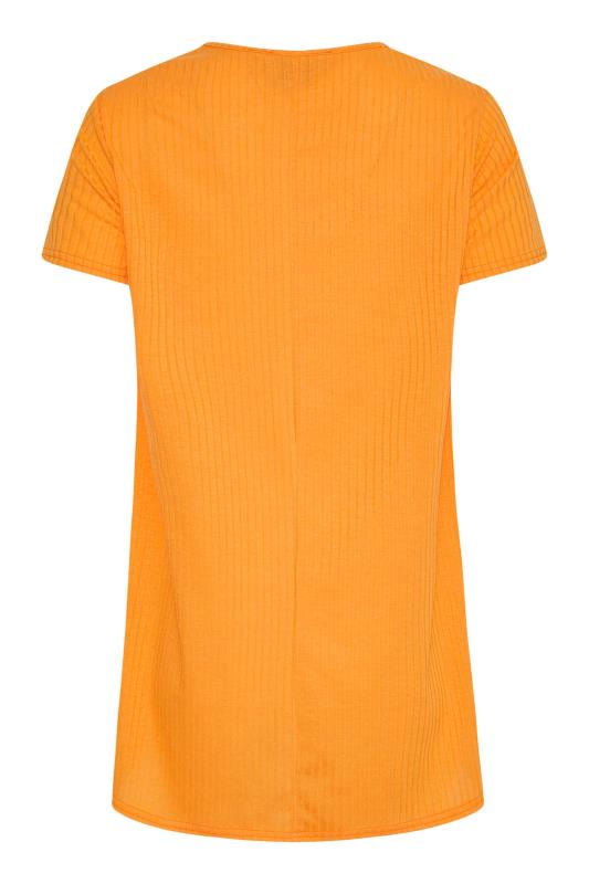 LTS Tall Orange Short Sleeve Ribbed Swing Top 6