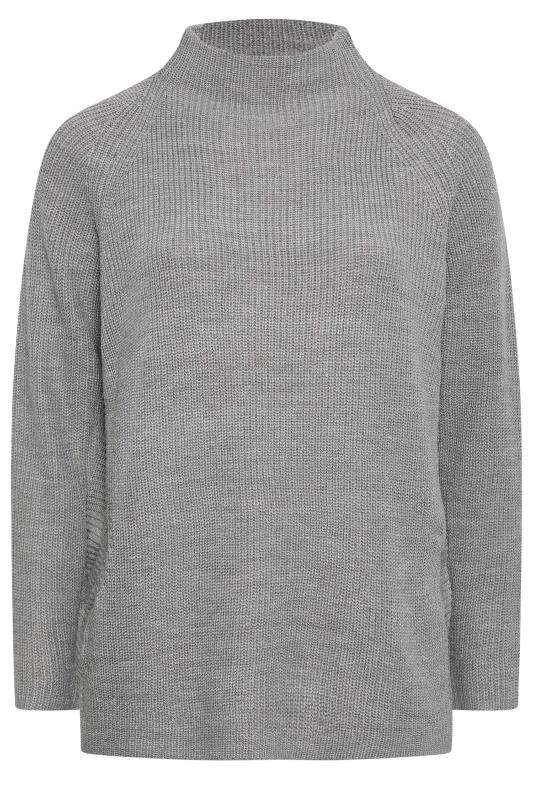 YOURS Plus Size Grey Ribbed Knitted Jumper | Yours Clothing  5