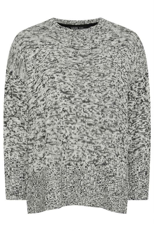 YOURS Curve Grey & Black Twist Knit Jumper | Yours Clothing 6