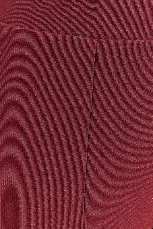 Plus Size Burgundy Red Split Front Flared Leggings | Yours Clothing 3