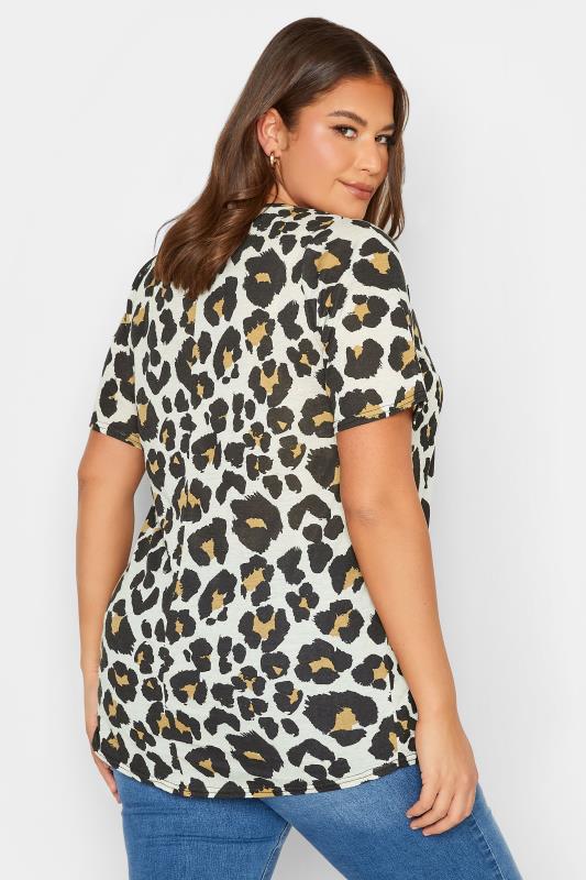YOURS Plus Size Brown Animal Print Oversized T-Shirt | Yours Clothing 3