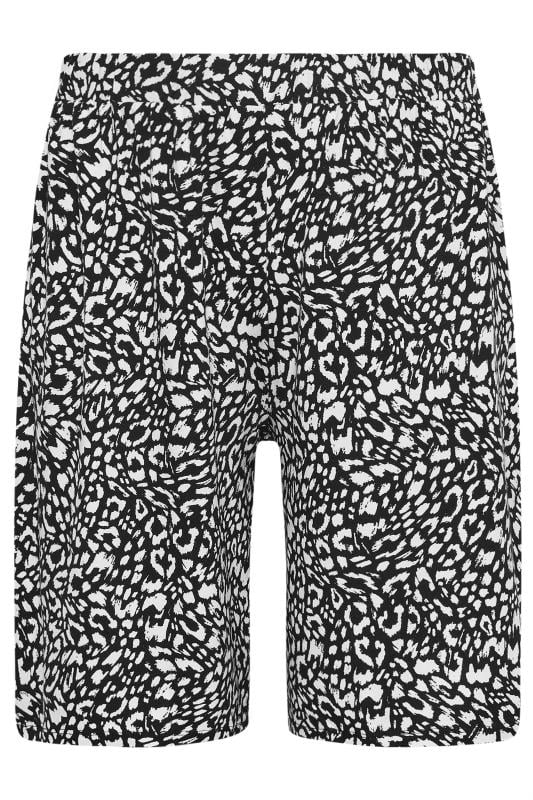 YOURS Plus Size Black Animal Print Shorts | Yours Clothing 5
