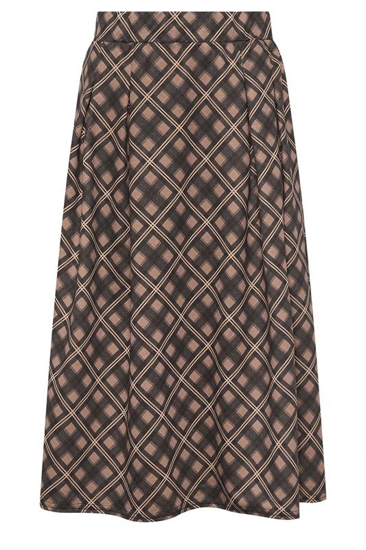 PixieGirl Petite Women's Brown Check Midi Skirt | PixieGirl 5