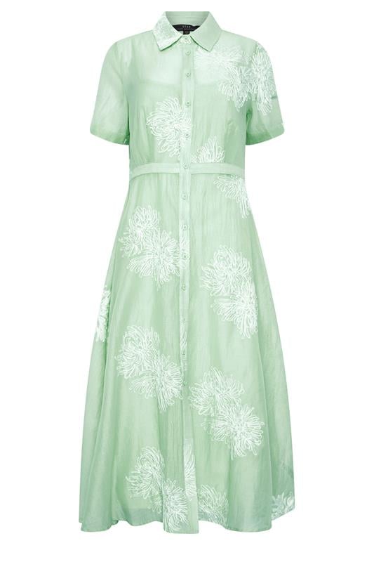  STAR vestido camisero bordado verde salvia