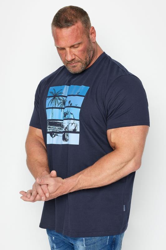 Men's  BadRhino Big & Tall Navy Blue Car Print T-Shirt