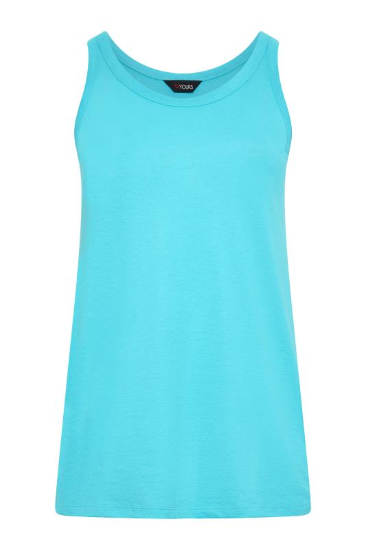 YOURS Curve Plus Size Bright Blue Essential Vest Top | Yours Clothing  5
