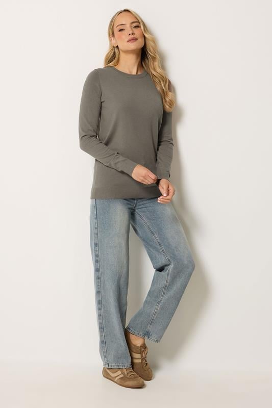 LTS Tall Women's Mocha Brown Knitted Crew Neck Jumper | Long Tall Sally 1