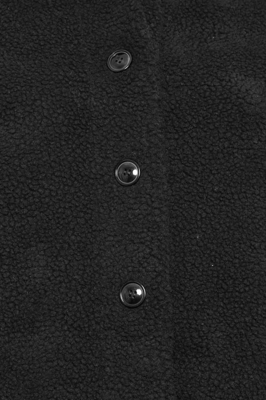 YOURS Plus Size Black Teddy Fleece Jacket | Yours Clothing 7
