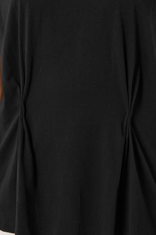 LTS Tall Women's Black Pleat Front Cotton T-Shirt | Long Tall Sally 4