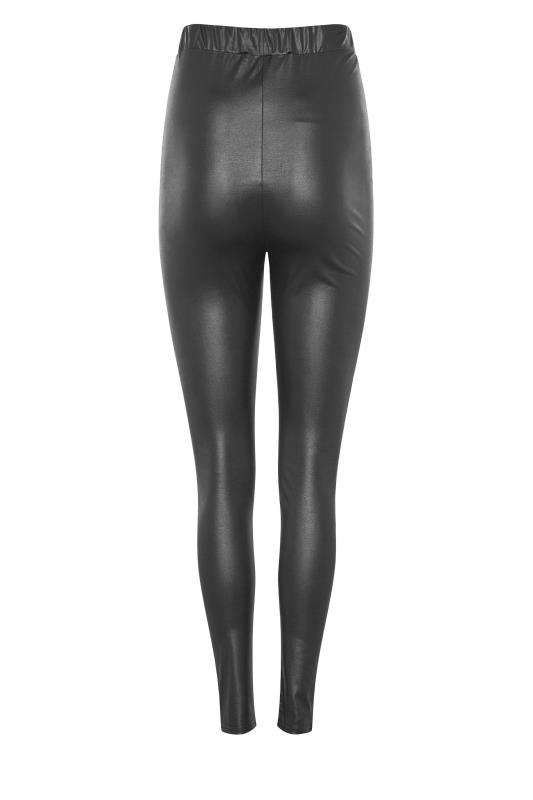 Tall Women's LTS Black Faux Leather Look Leggings | Long Tall Sally 5