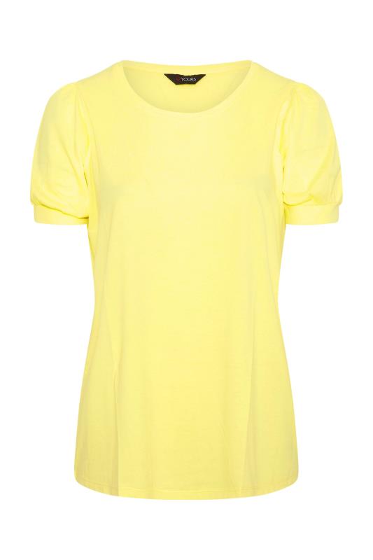 Plus Size Yellow Puff Sleeve T-Shirt | Yours Clothing 6