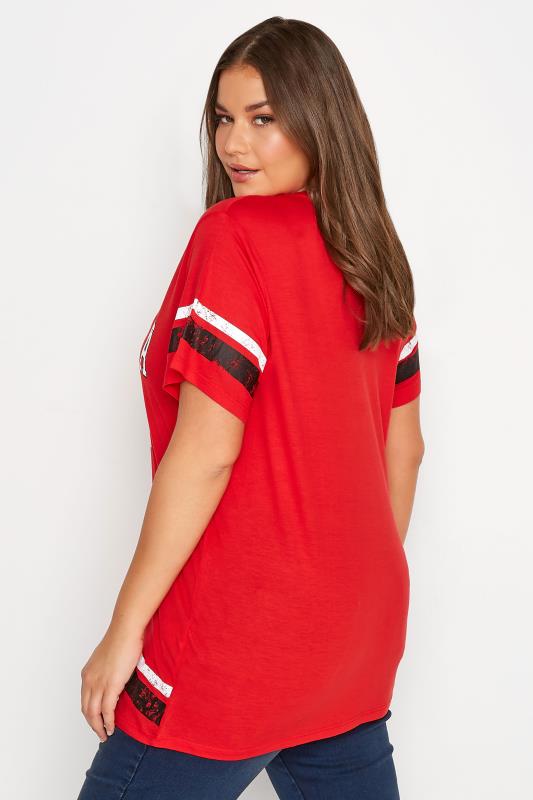 Plus Size Red 'California' Logo Printed T-Shirt | Yours Clothing 3
