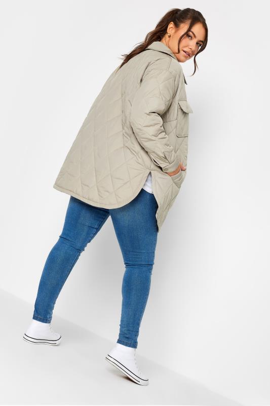 YOURS Plus Size Grey Quilted Jacket | Yours Clothing 4