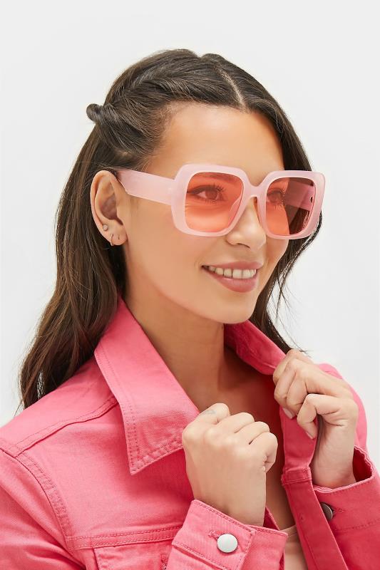 Tall  Yours Pink Oversized Tinted Sunglasses