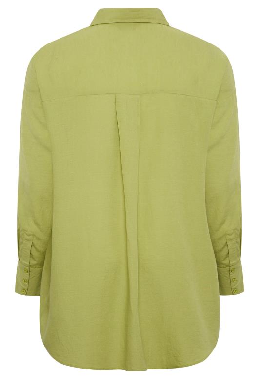YOURS Plus Size Green Linen Blend Shirt | Yours Clothing 7