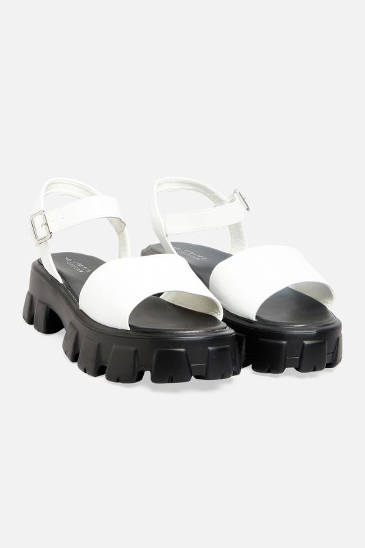 LIMITED COLLECTION White Chunky Platform Sandals In Extra Wide Fit | Yours Clothing  2
