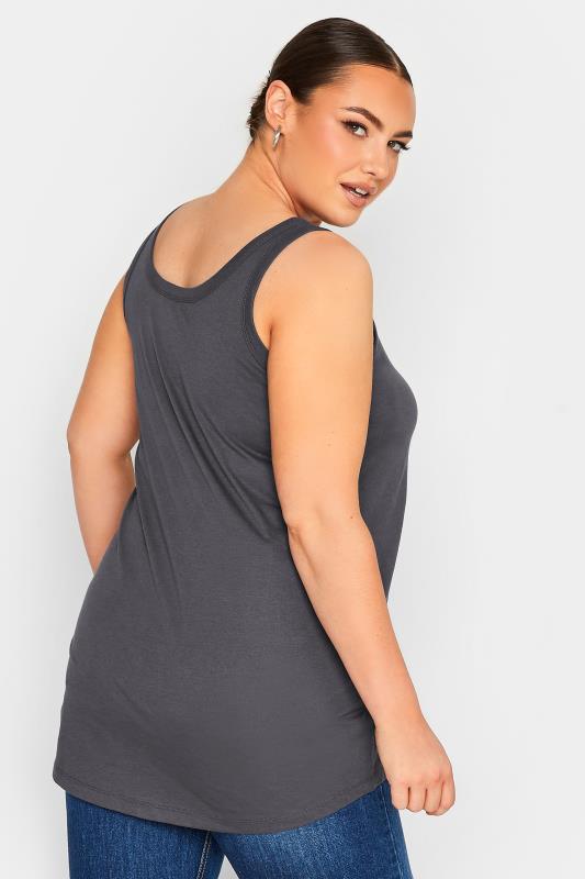 YOURS Plus Size Charcoal Grey Essential Vest Top | Yours Clothing  3