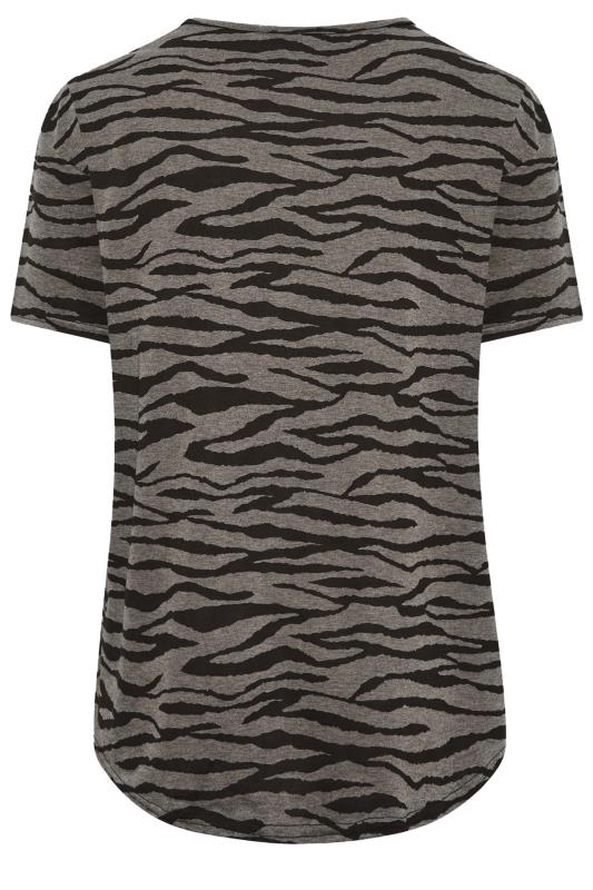 YOURS Curve ACTIVE Grey & Black Zebra Print 'Do Your Thing' Slogan T-Shirt 9