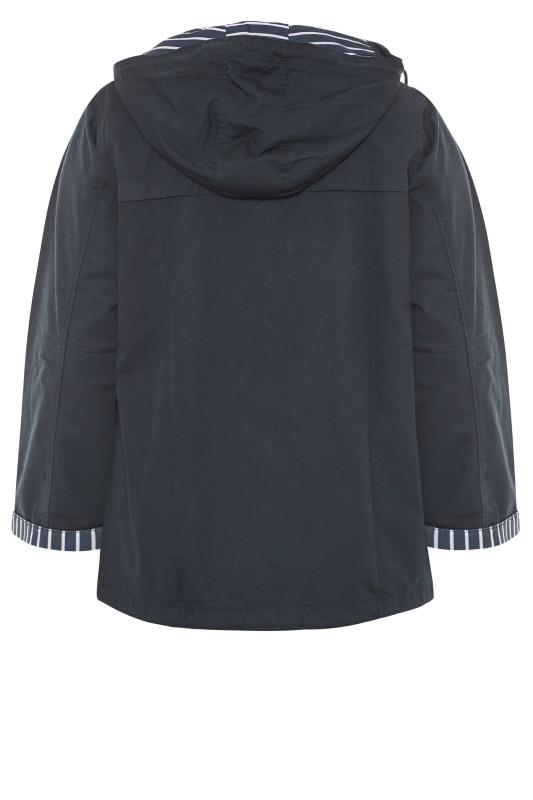 Plus Size Dark Blue Contrast Parka Jacket | Yours Clothing  6