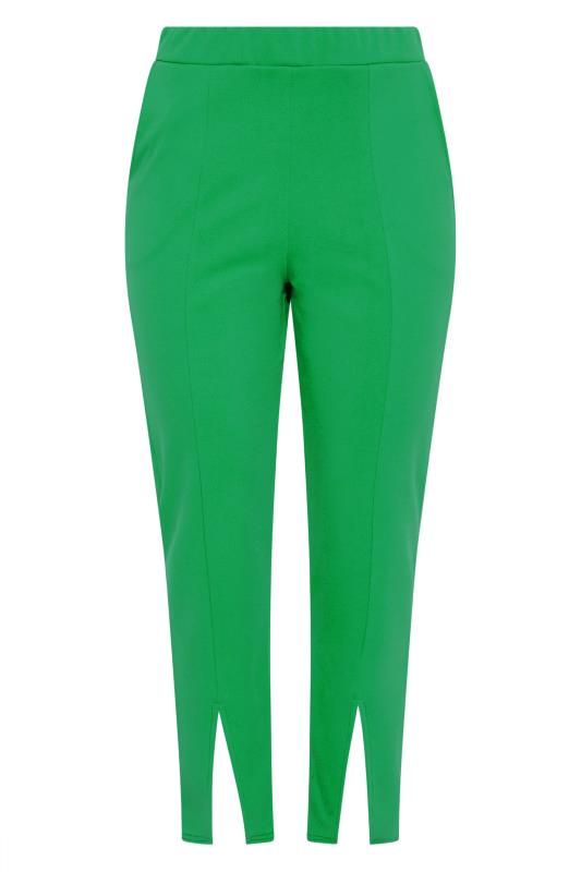 LIMITED COLLECTION Curve Apple Green Split Hem Tapered Trousers_F.jpg