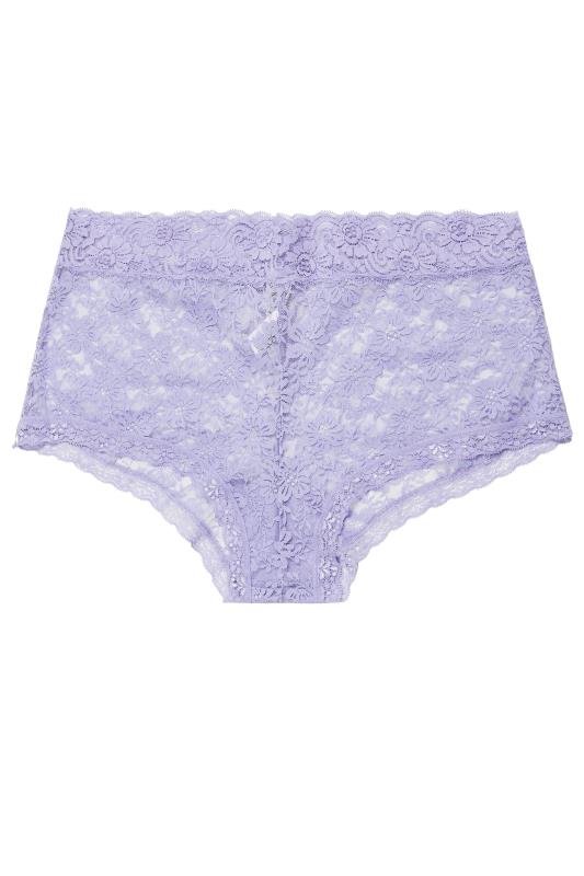 YOURS Curve Purple Floral Lace Shorts | Yours Clothing  4