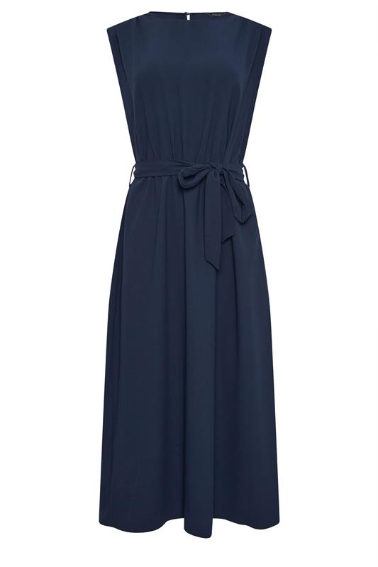 M&Co Navy Blue Tie Waist Sleeveless Midi Dress | M&Co 5