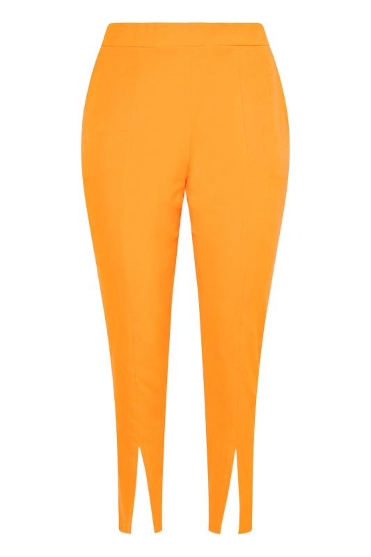LIMITED COLLECTION Curve Neon Orange Split Hem Tapered Trousers_X.jpg